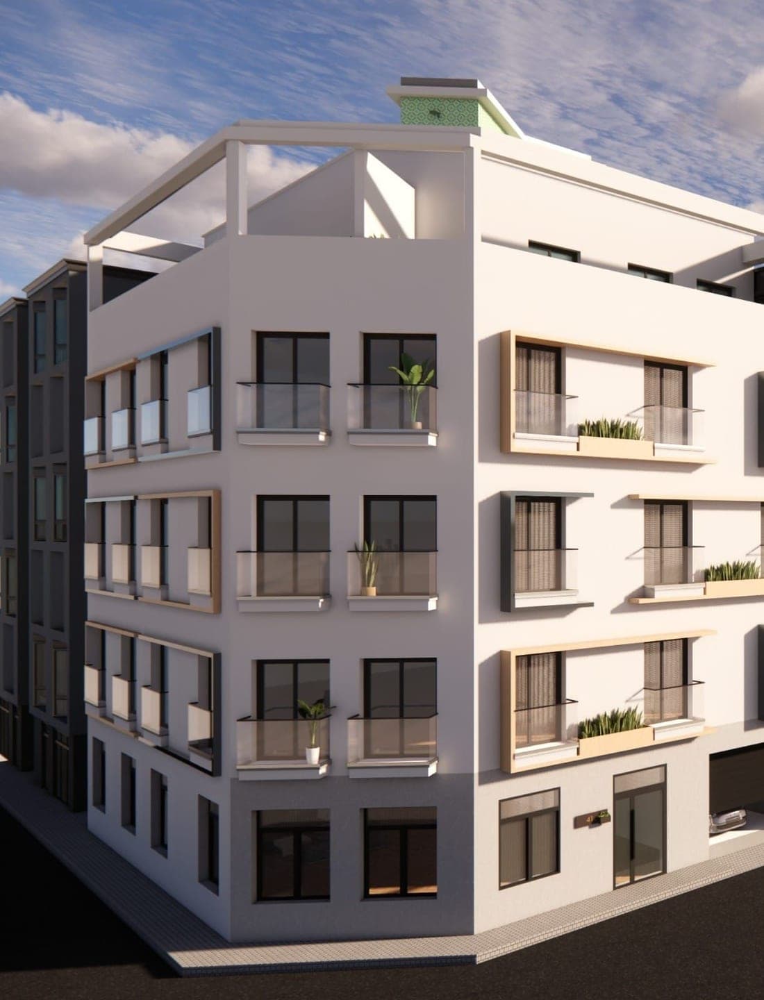 Infografía del edificio de Suites Alicante Plaza